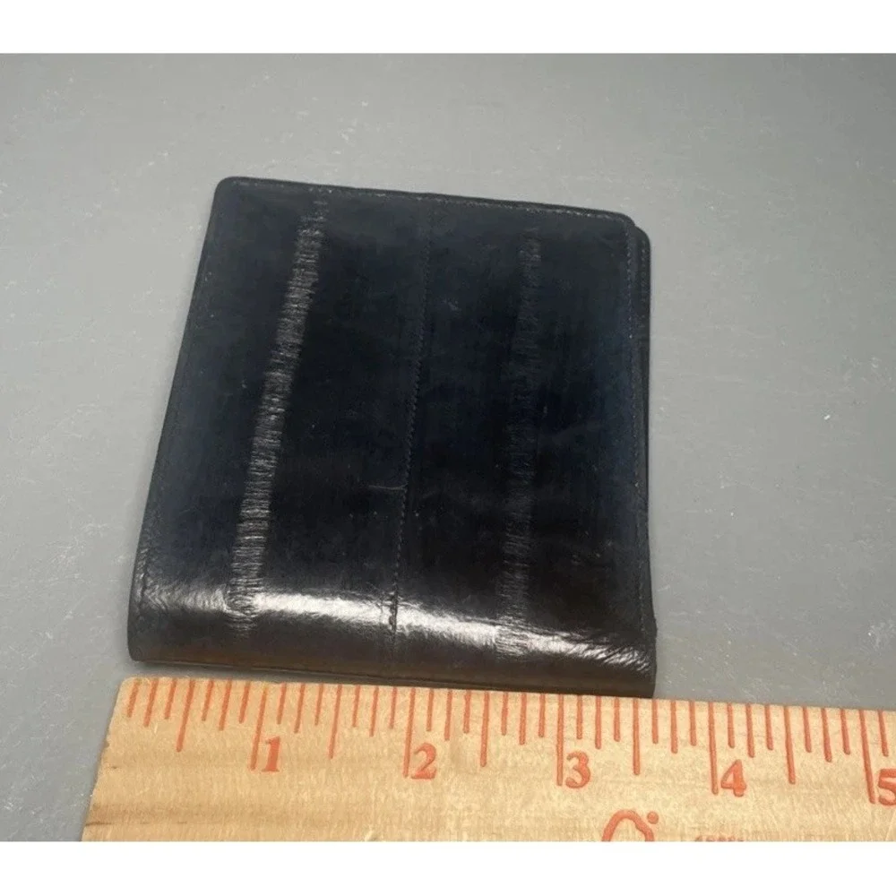 Eel Skin Bifold Black Wallet Multi Card Holder
